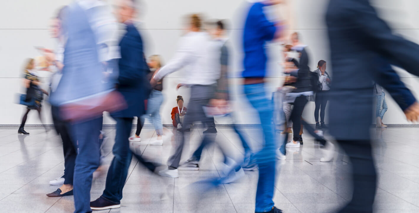 Blurred picture of people walking